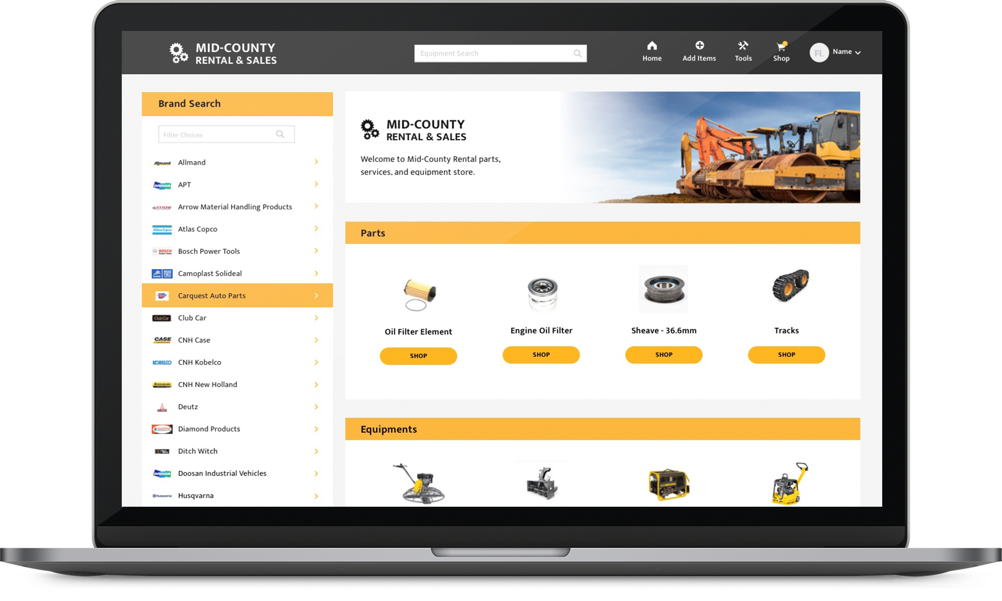 e-Commerce Store laptop screenshot